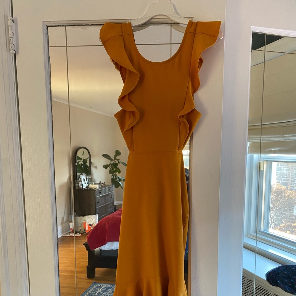 Gorgeous high low mustard yellow dress